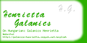 henrietta galanics business card